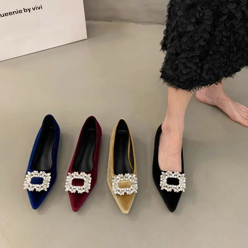 Flat Shoes Women Pointed Single Shoe Women's Shoes 2025 New Spring and Autumn Season Temperament Red Large Size Women's Shoes Zpaxo