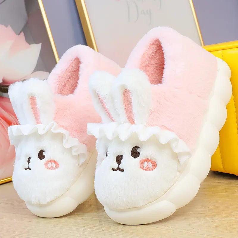 White Rabbit Hare Slippers Women's Cute Animal Platform Home Mules Zpaxo White5 40-41(Insole25cm) China Mainland