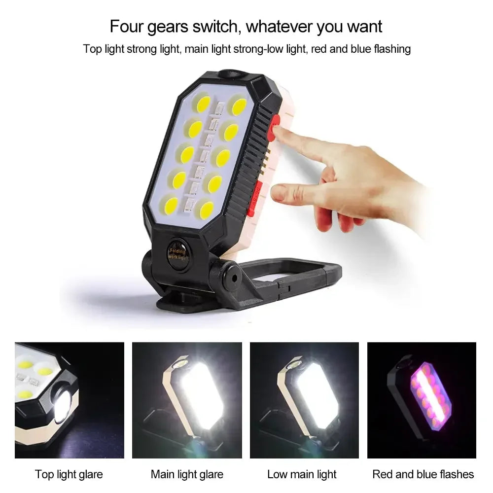 ESMARTER COB LED Work Light – Rechargeable Magnetic Lantern