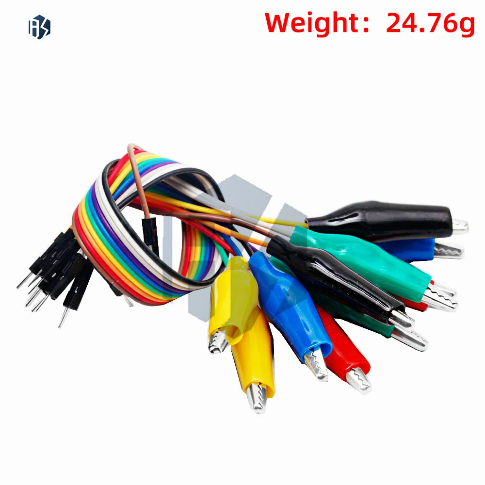 Male Female Alligator Clip Test Cable 10Pin Dual Head Jumper Wires Zpaxo