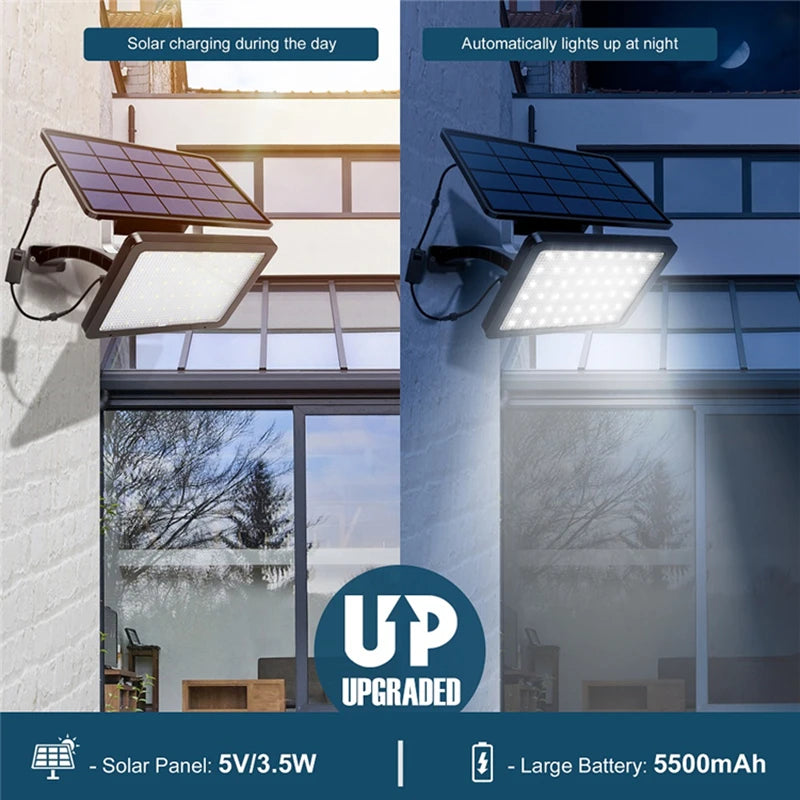 Solar Light Outdoor Waterproof Indoor Remote Wall Split 48LED Lamp Zpaxo