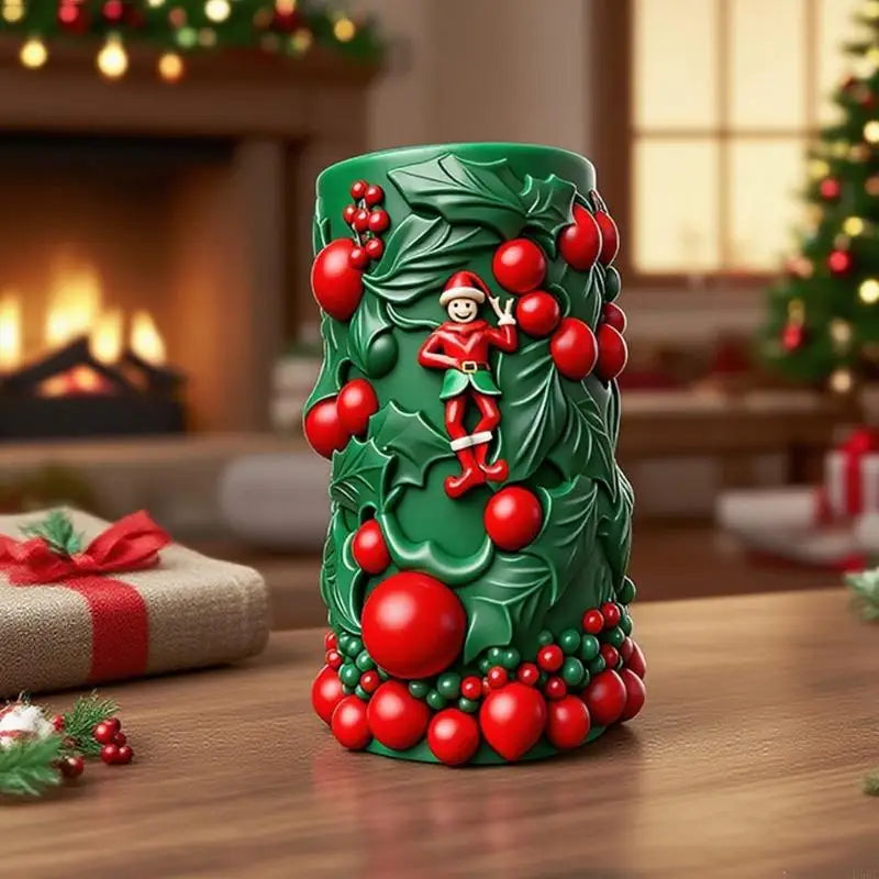 Christmas Cylindrical Silicone Mold Candle Soap Chocolate Baking Tool
