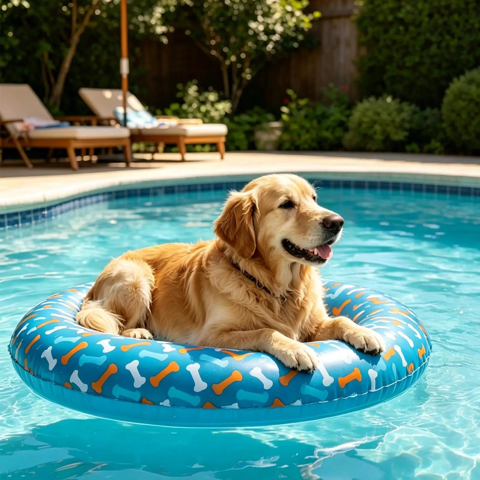 Dog Pool Float PVC Anti-leak Inflatable Pet Water Raft Non-slip Small