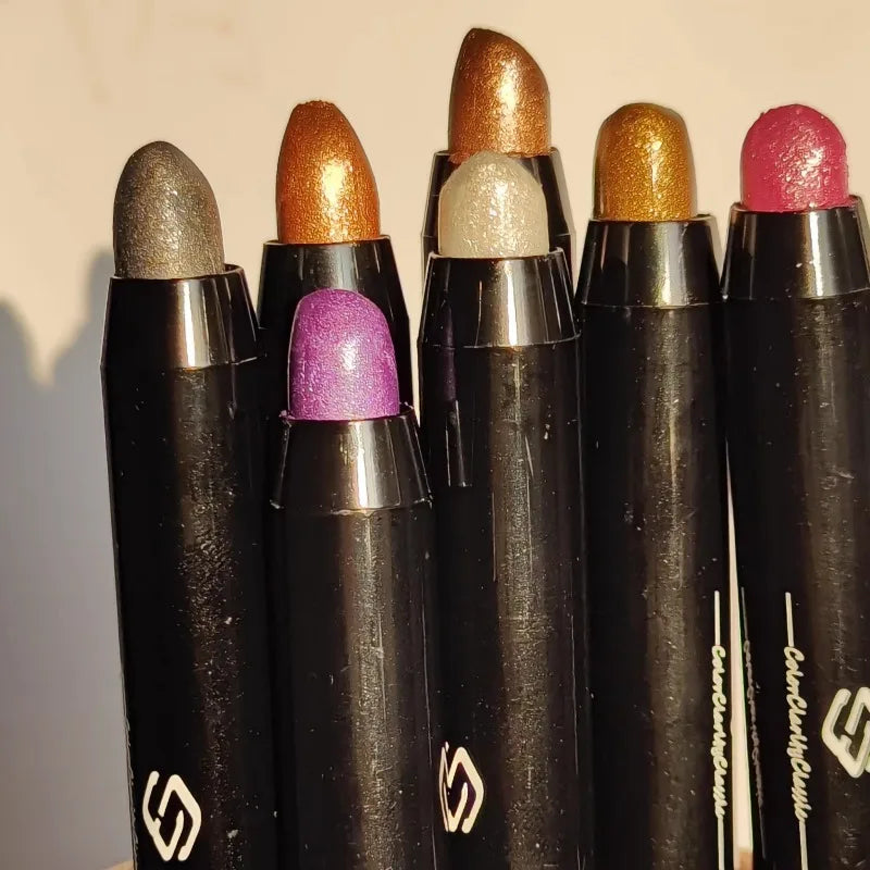 Glittering Eyeshadow Sticks Glitter Pearl Finish Grey Pink Easy Apply
