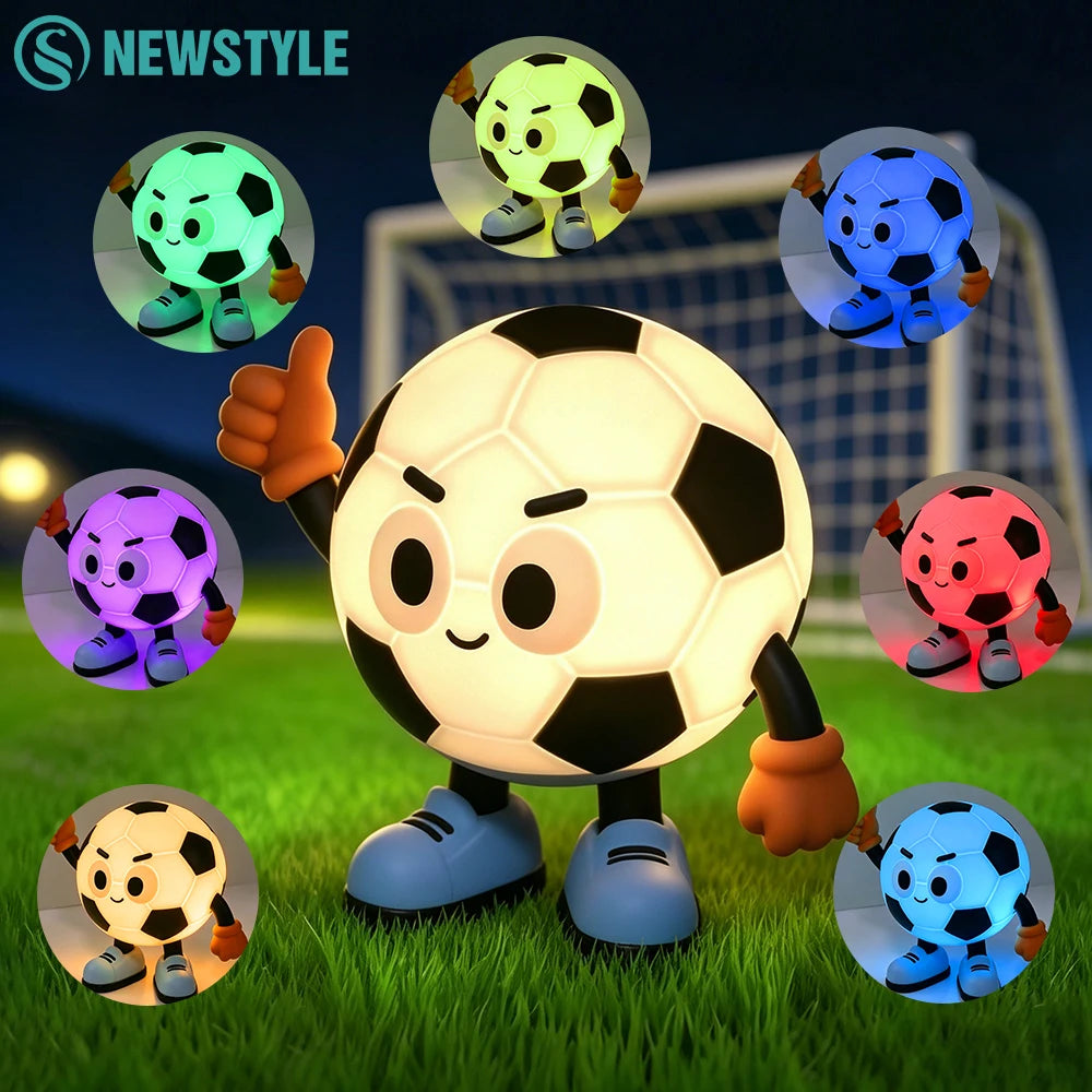 RGB Silicone Soccer Night Light Rechargeable Night Lights With 7 Colors Timer Function Dimmable LED Light For Room Decor Zpaxo