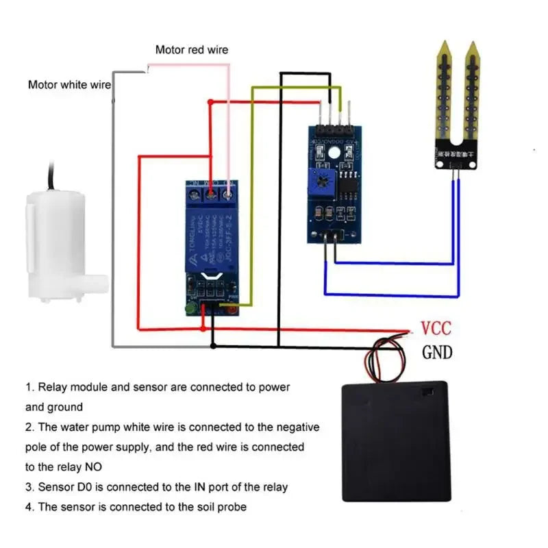 DIY Automatic Irrigation Module Kit Automatic Water Pumping Soil Moisture Sensor Mini Water Pump with 50cm Hose for Arduino Zpaxo