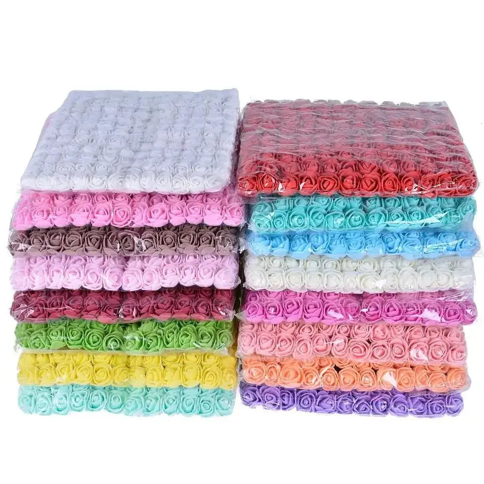144 Mini Artificial Rose Foam Flower Teddy Bear Bouquet Wedding Home
