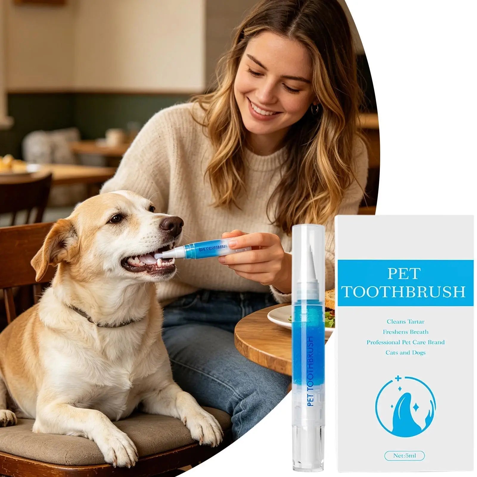 Cat Toothbrush Pen 5ml Puppy Toothpaste Cat Teeth Stain Remover for Kitten Puppy Hygiene Mouth Care Daily Grooming Zpaxo