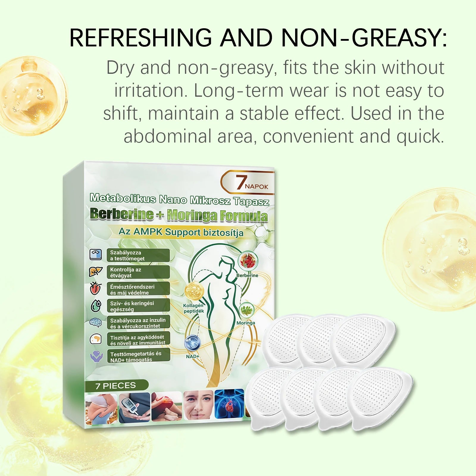 Nano Microneedle Body Firming Patch – Collagen, NAD+ | 7 Pcs Microneedle Skin Patch Zpaxo