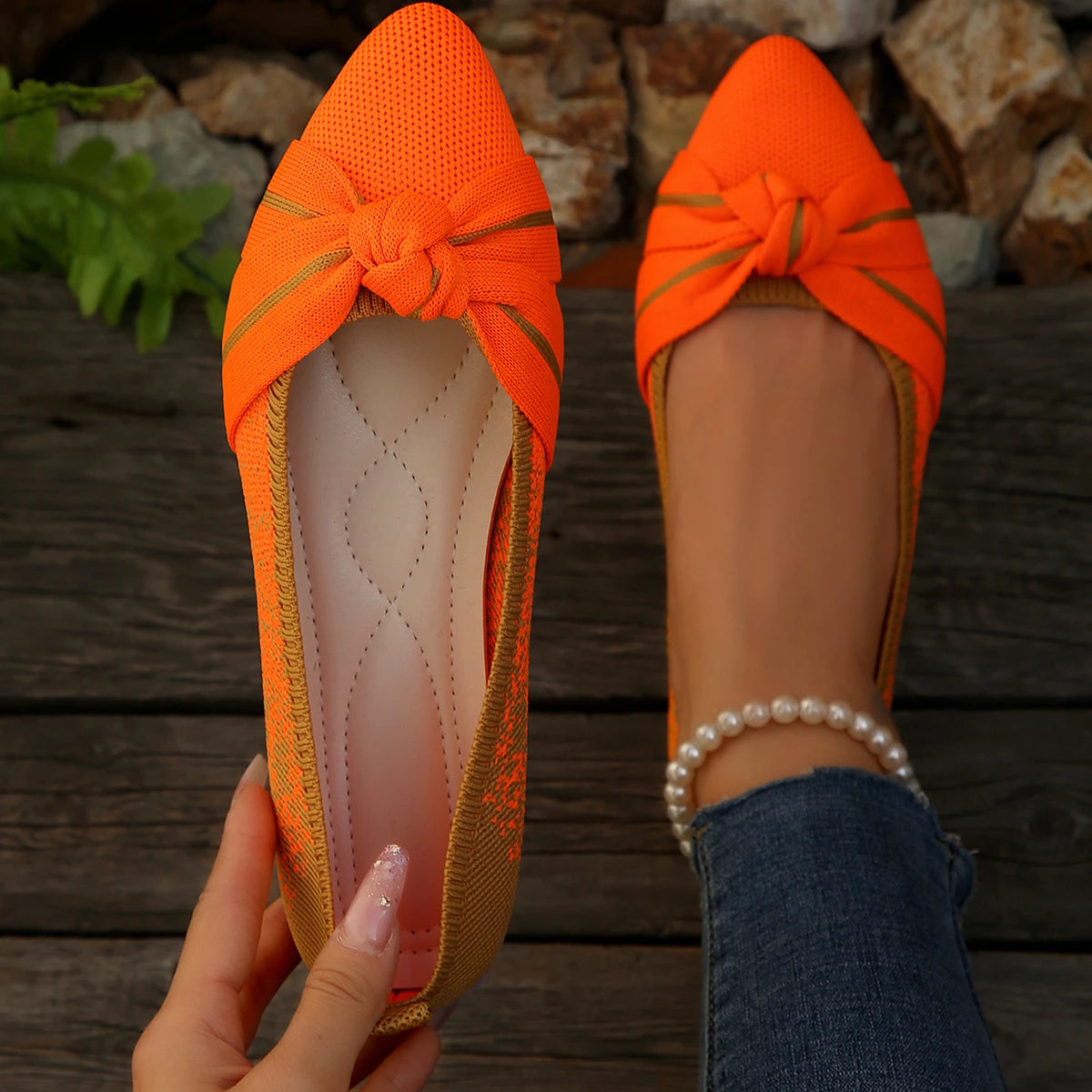 Women Flats Fashion Lightweight Flat Shoes Slip on Women Shoes Retro 2026 New Sneakers Soft Luxury Plus Size Shoes for Women Zpaxo Orange 37