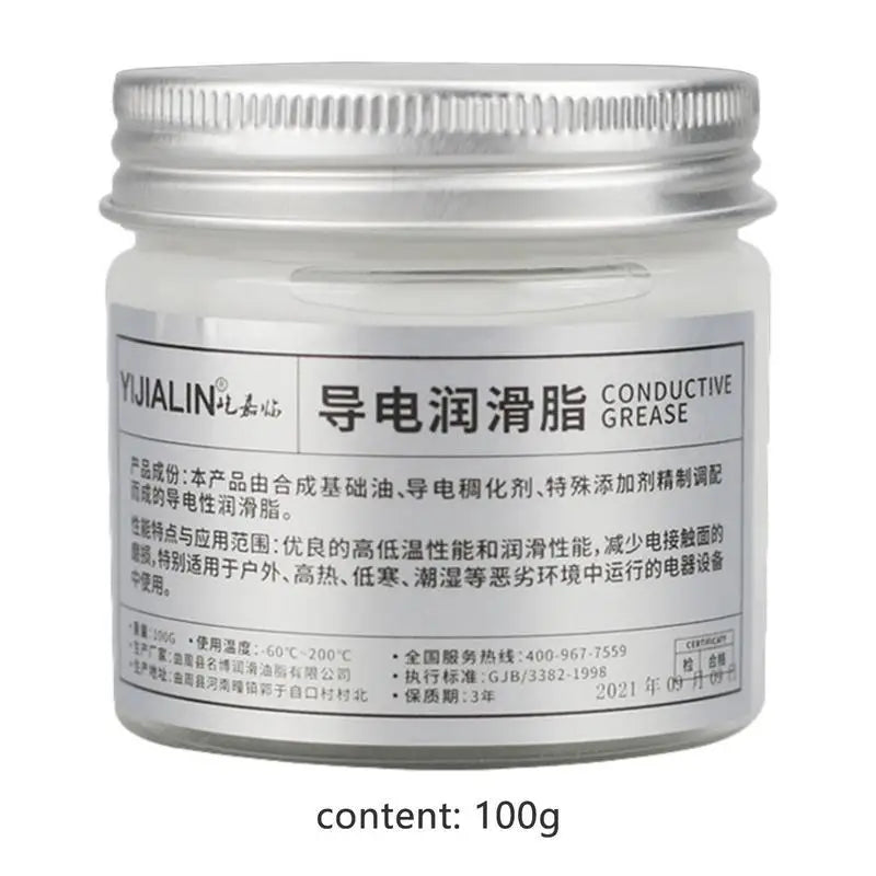 Electric Contact Grease 100g Conductive Paste Electricity Compound Grease For Low Resistance Value For Household Appliances Zpaxo