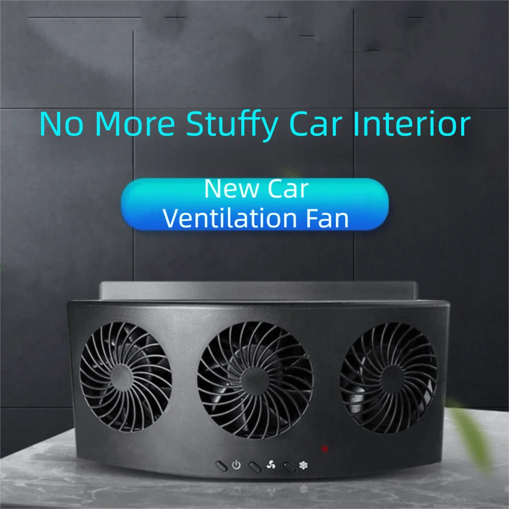 Wind Power Car Exhaust Fan 3 Head Design Cooling Function Ventilation Zpaxo