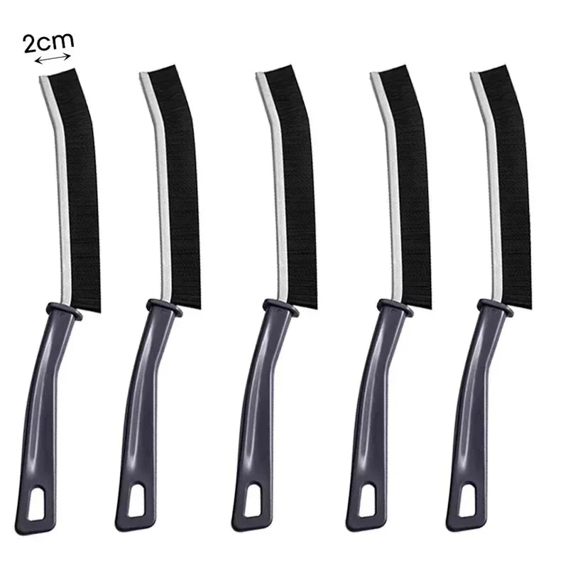 Long Handle Crevice Cleaning Brush Multi-scene Gap Grout Brush For Window Frame Bathroom Kitchen Floor Tile Seam Cleaning Zpaxo Black- 5PC