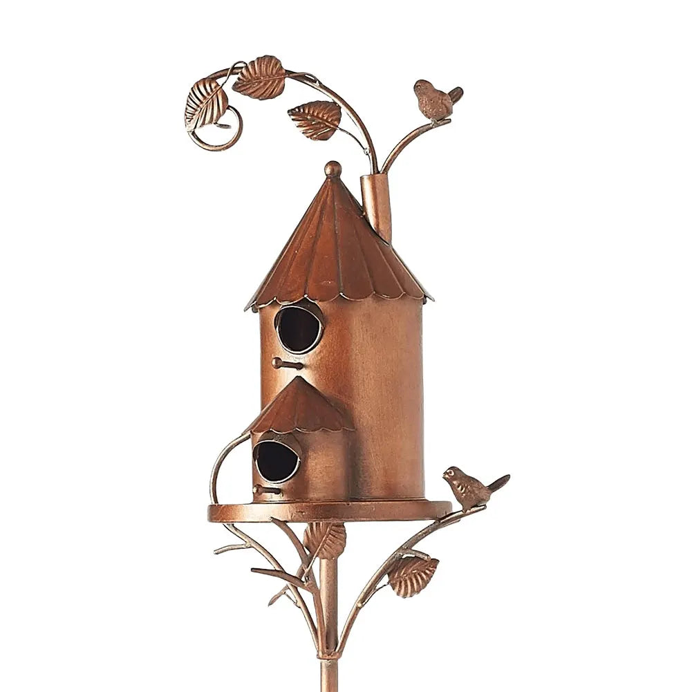 Birdhouse Garden Stakes Outdoor Decor Metal Bird House Art Crafts Zpaxo A