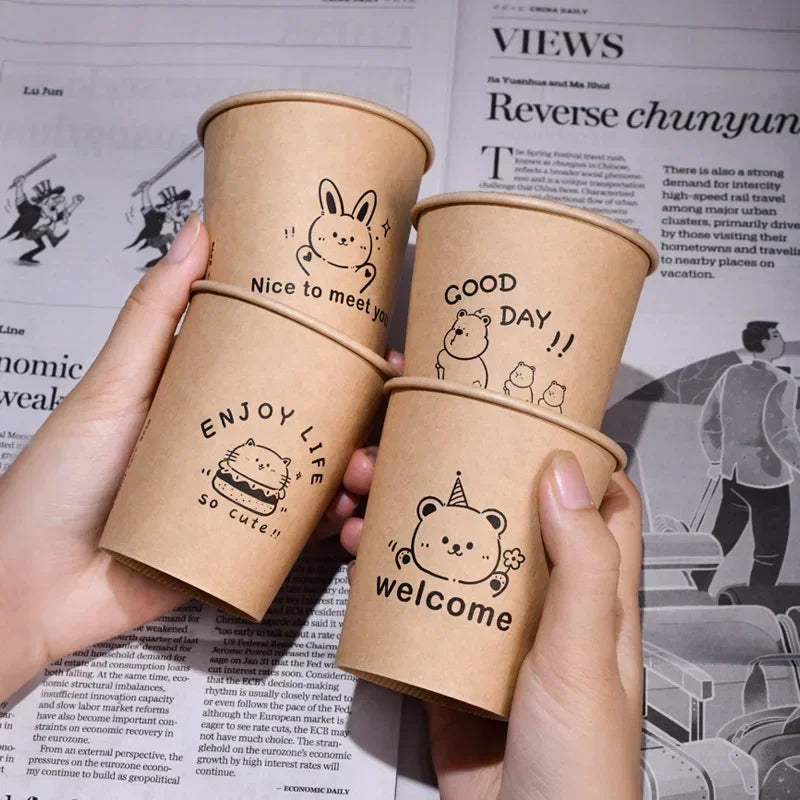 50-Pack 250ml Biodegradable Disposable Paper Cups – Coffee & Party Disposable Paper Cups Zpaxo C 50pcs
