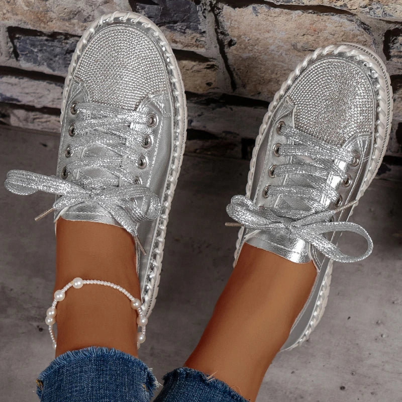 Women Sneakers Round Toe Ballet Flats Platform Shallow Creepers Dress