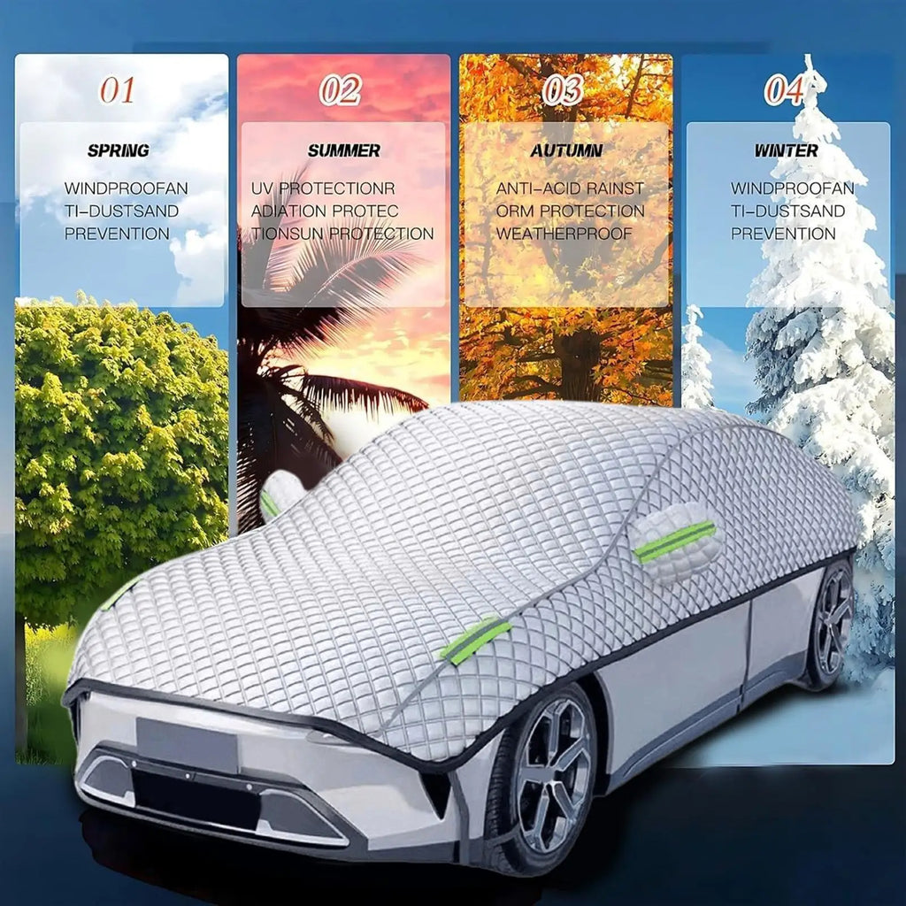 Half Car Cover Outdoor Windshield Sunshade Snow UV Rain Frost