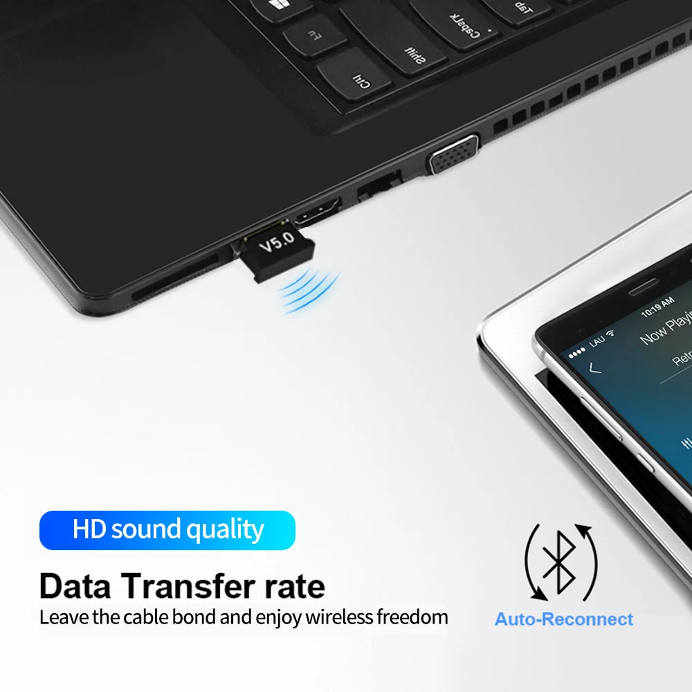USB Bluetooth 5 0 Adapter Transmitter Receiver Audio Dongle Wireless