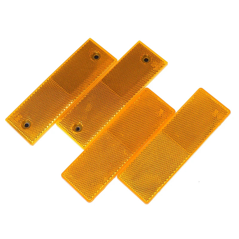 Red White Orange Truck Motorcycle Adhesive Rectangle Plastic