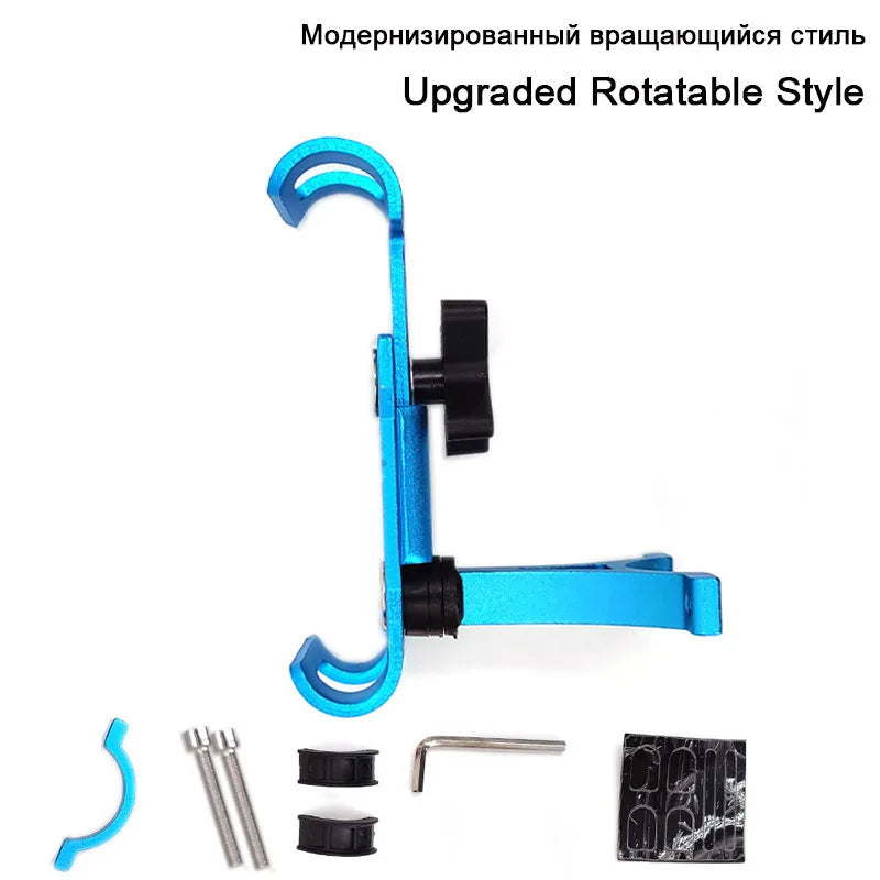 Bicycle Mobile Phone Bracket Aluminum Alloy Electric Car Motorcycle Zpaxo Rrotatable Blue