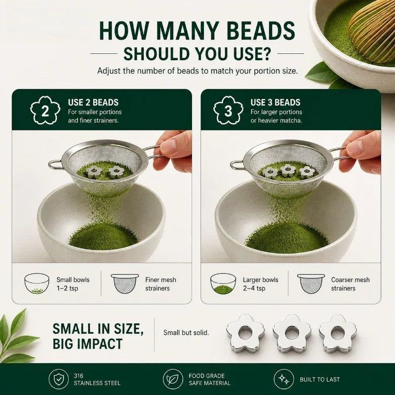 Stainless Steel Matcha Sifter Sakura Pattern Fine Mesh Tea Powder