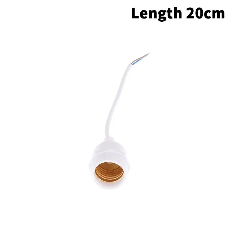 Waterproof E27 Lamp Holder Power Cord Socket 20 30 50 100 Outdoor Zpaxo White 20cm