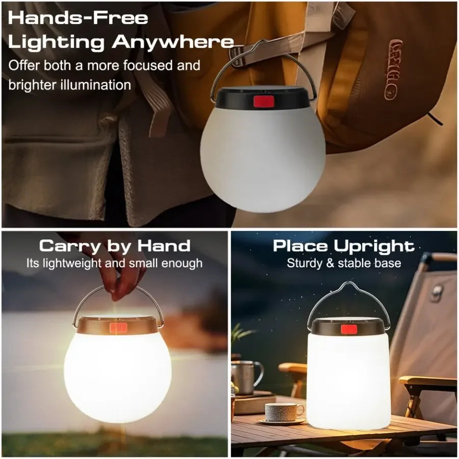 POCKETMAN Solar USB LED Camping Lantern – 3 Modes, IPX4 Camping Lantern Zpaxo