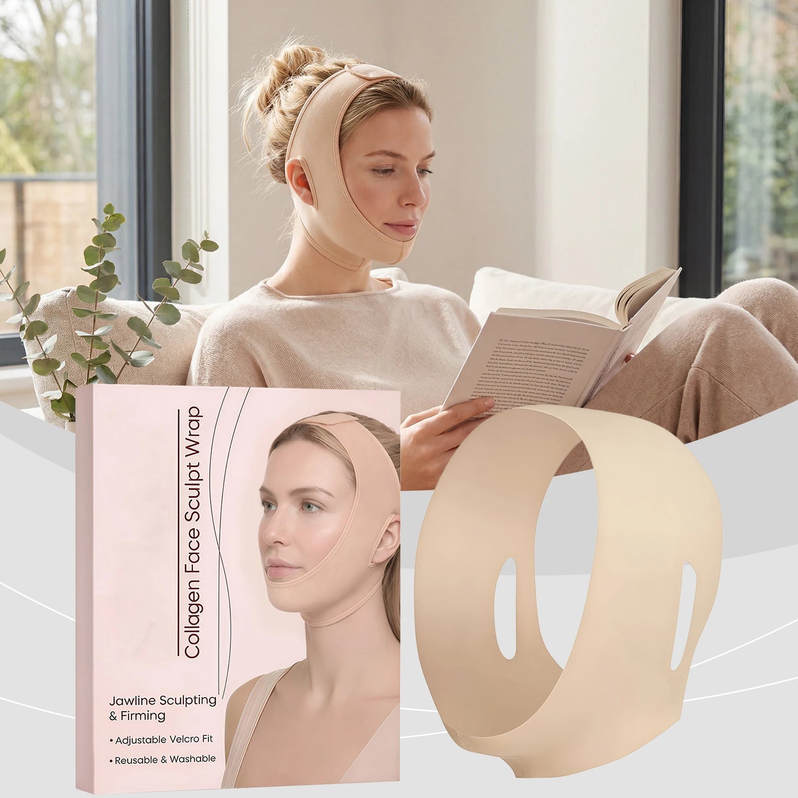 V Line Facial Contour Lifting Care Strap Soft Stretch Face Wrap Improve Jaw Line Invisible Breathable Beauty Tool Daily Care Zpaxo
