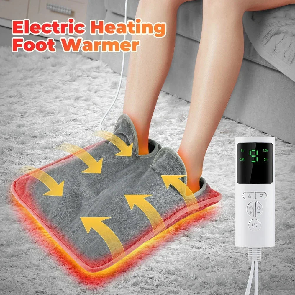 Electric Heated Foot Warmer Pad – 9 Settings, Timer, Washable Electric Foot Warmer Zpaxo