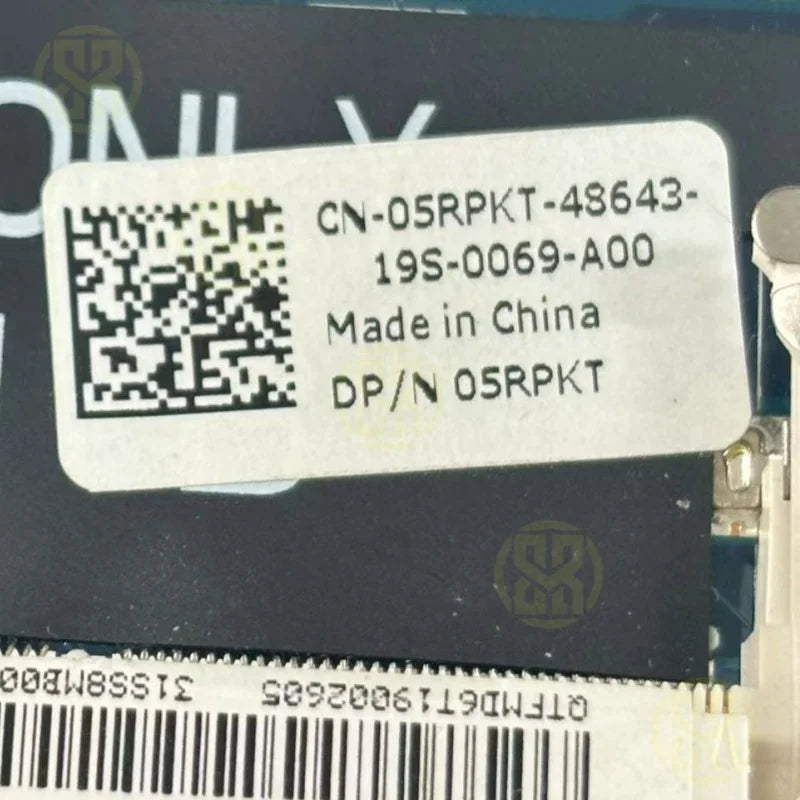 CN-05RPKT 05RPKT DASS8BMBAE1 Motherboard i7-2620M GT525M 2GB Dell XPS