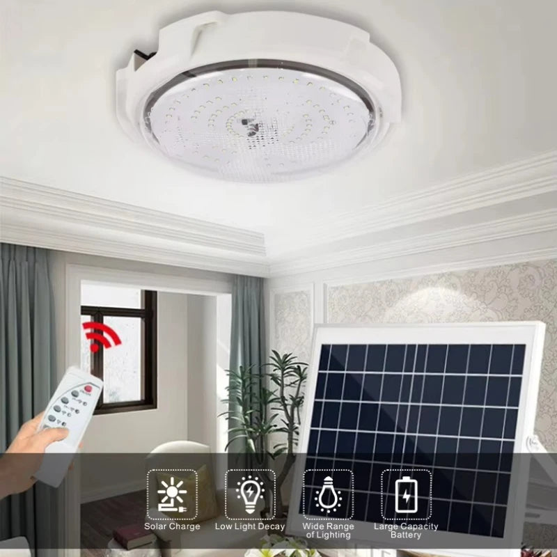 100W 200W 300W Solar Lights 1000Lumen Outdoor Indoor Home Intelligent Solar LED Ceiling Pendant Light with Remote Control Zpaxo