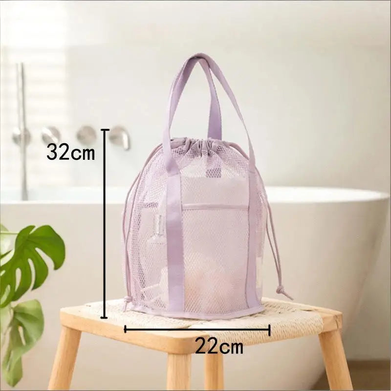 Large Mesh Drawstring Bag – Travel Toiletry & Gym Pouch
