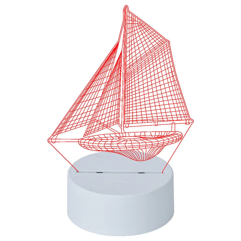 Acrylic 3D Pattern LED Night Light – USB Desktop Lamp with Switch