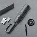 Fully Automatic Umbrella for Men And Women with Ring Buckle Design Large Rib Strong Sunshade Double Umbrella Folding Compact Zpaxo iron 8K Light Grey