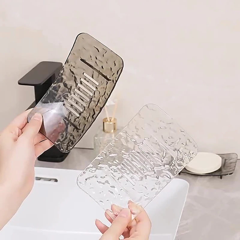 Transparent Soap Box High-End Bathroom Glacier Patterned Soap Storage Rack For Household Use Soap Box Light Luxury Zpaxo