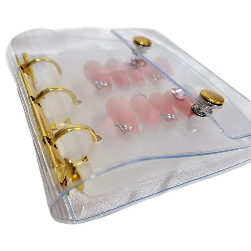 Transparent Nail Art Storage Book Solid Wear-resistant Card Clip Zpaxo