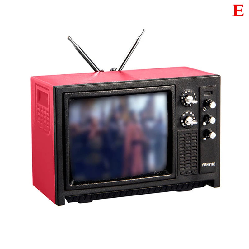 ▶1Pcs Mini Retro TV Miniature Ornaments DollHouse Toy Ornaments Zpaxo E