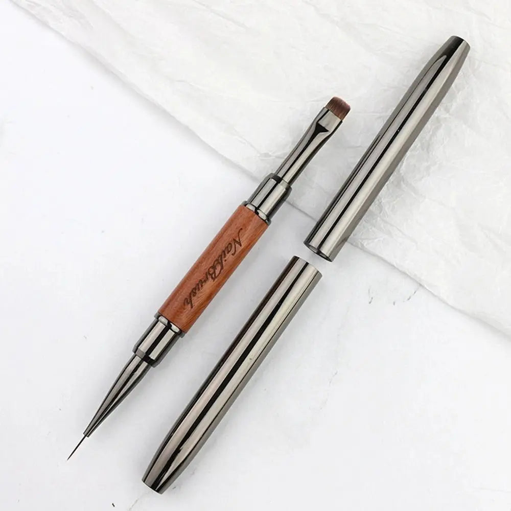 Durable Sandalwood Pole Nail Art Brush Dual-ended Professional Liner Zpaxo