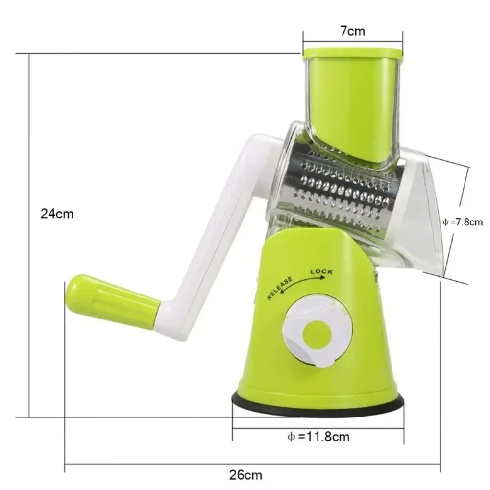 Vegetable Cutter Slicer Manual 3 Sharp Drums Kitchen Cheese Chopper