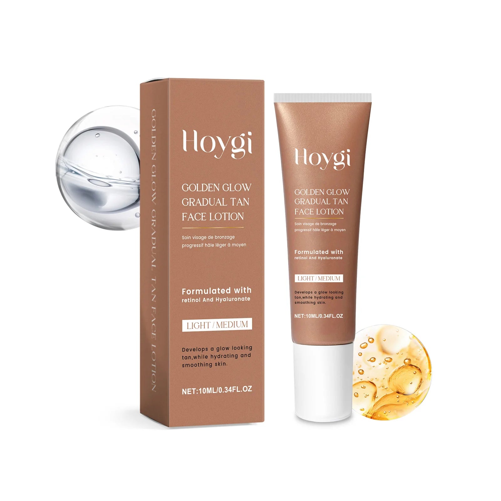 Self-Tanning Lotion Sunless Self Tanner for Face Body Waterproof Long-Lasting Glow Body Bronzer Even Skin Tone Bronzing Lotion Zpaxo 10ml boxed
