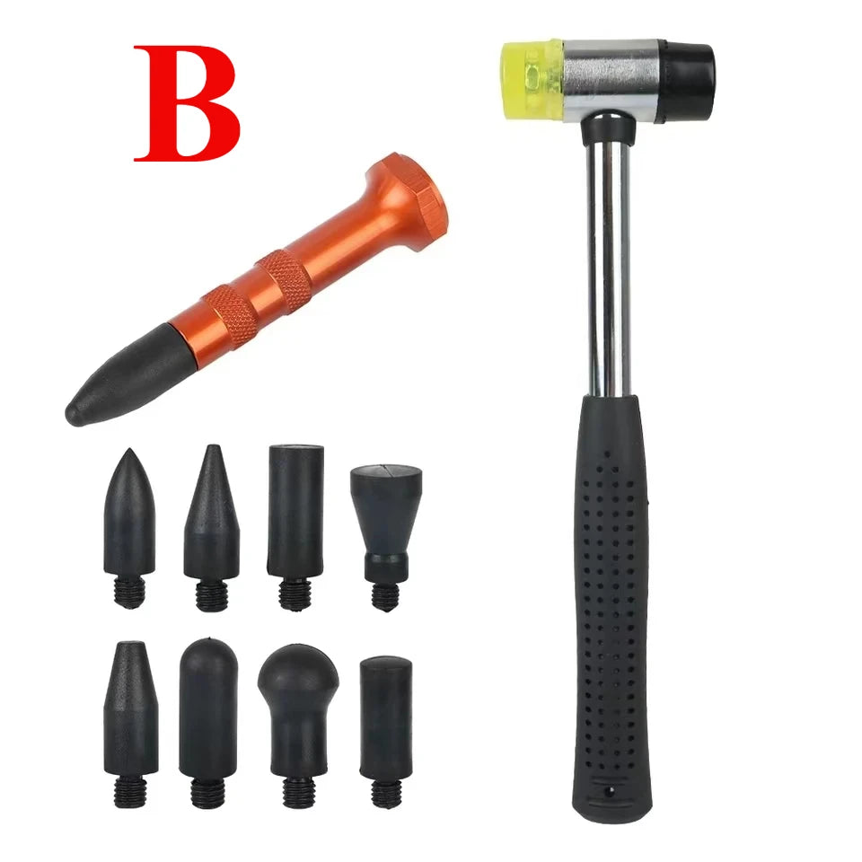 Car Dent Repair Tool Auto Body Part Mechanical Sheet Metal Paintless Dent Removal Puller Kit Hand Tools Kit Set Zpaxo B set