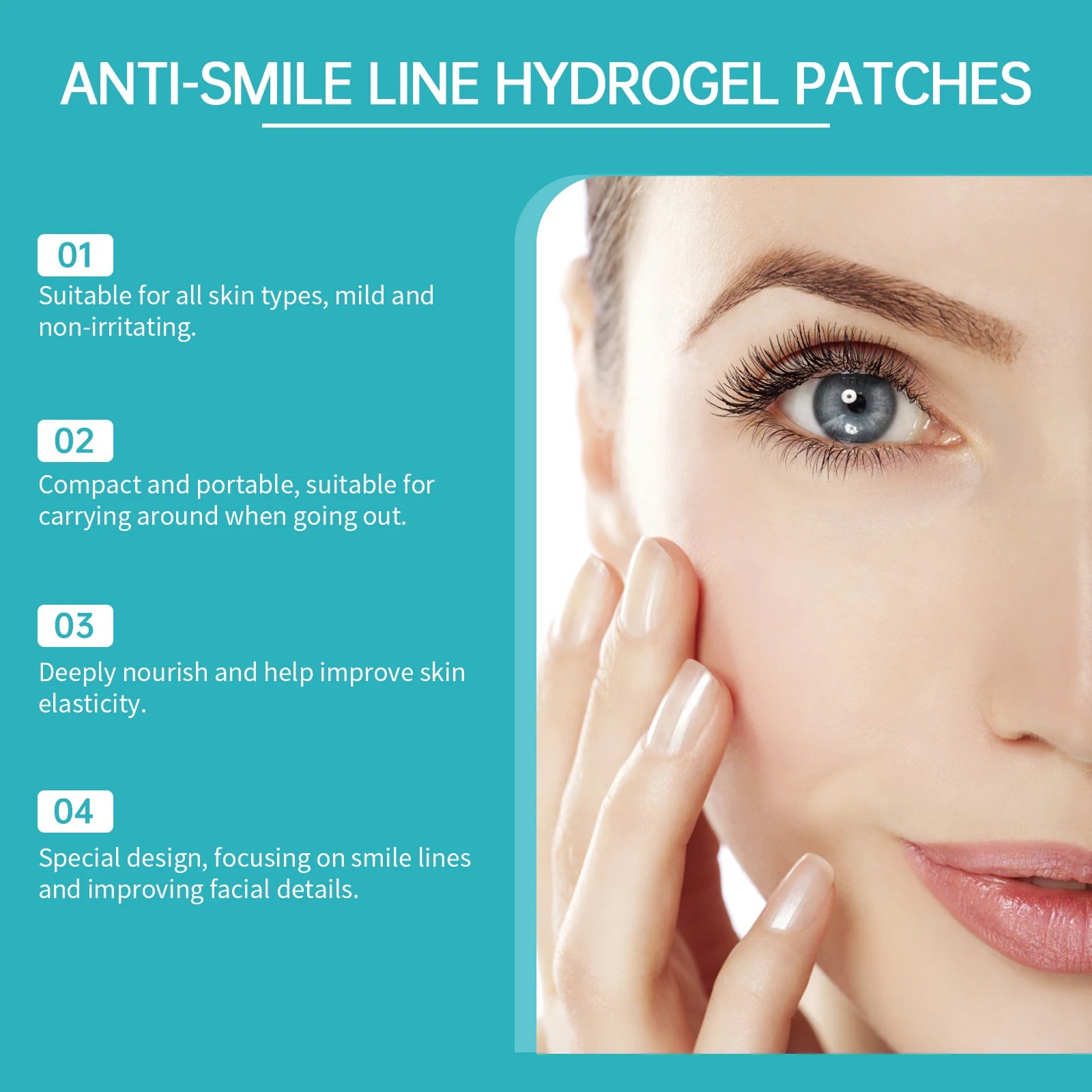 Eelhoe Smile Lines Patches – Nasolabial Fold Anti-Aging Mask Anti-Aging Face Patch Zpaxo