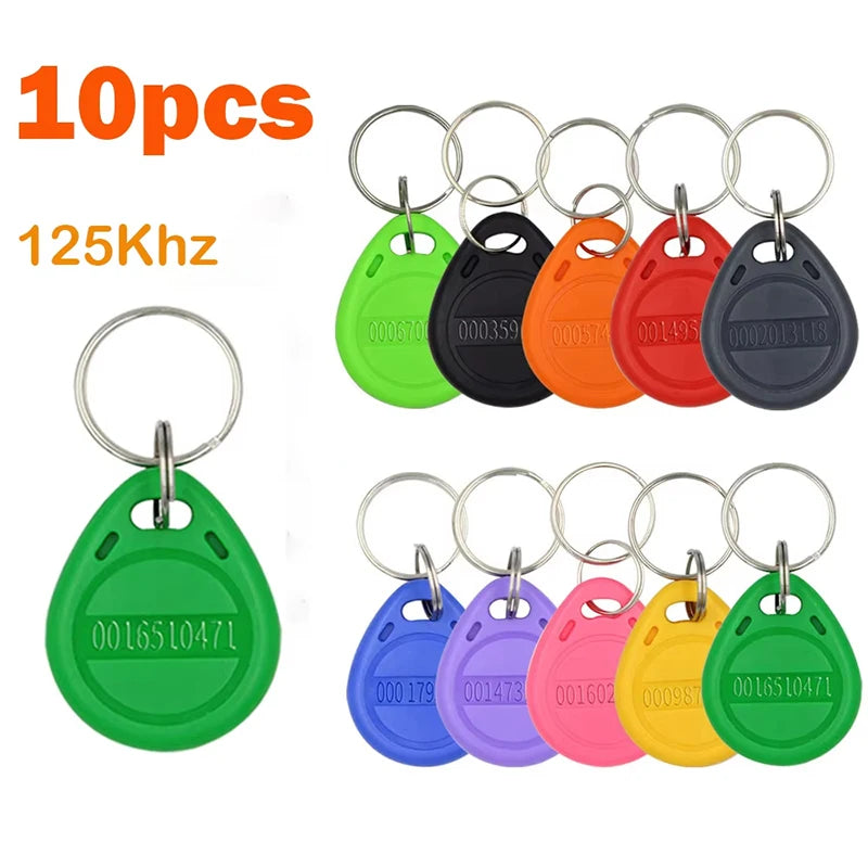 10/20pcs 125khz TK4100 EM4100 RFID Proximity Keychain Door Entry Access Control 125K Read Only ID Token Keyfob Tag Keys Keykobs Zpaxo