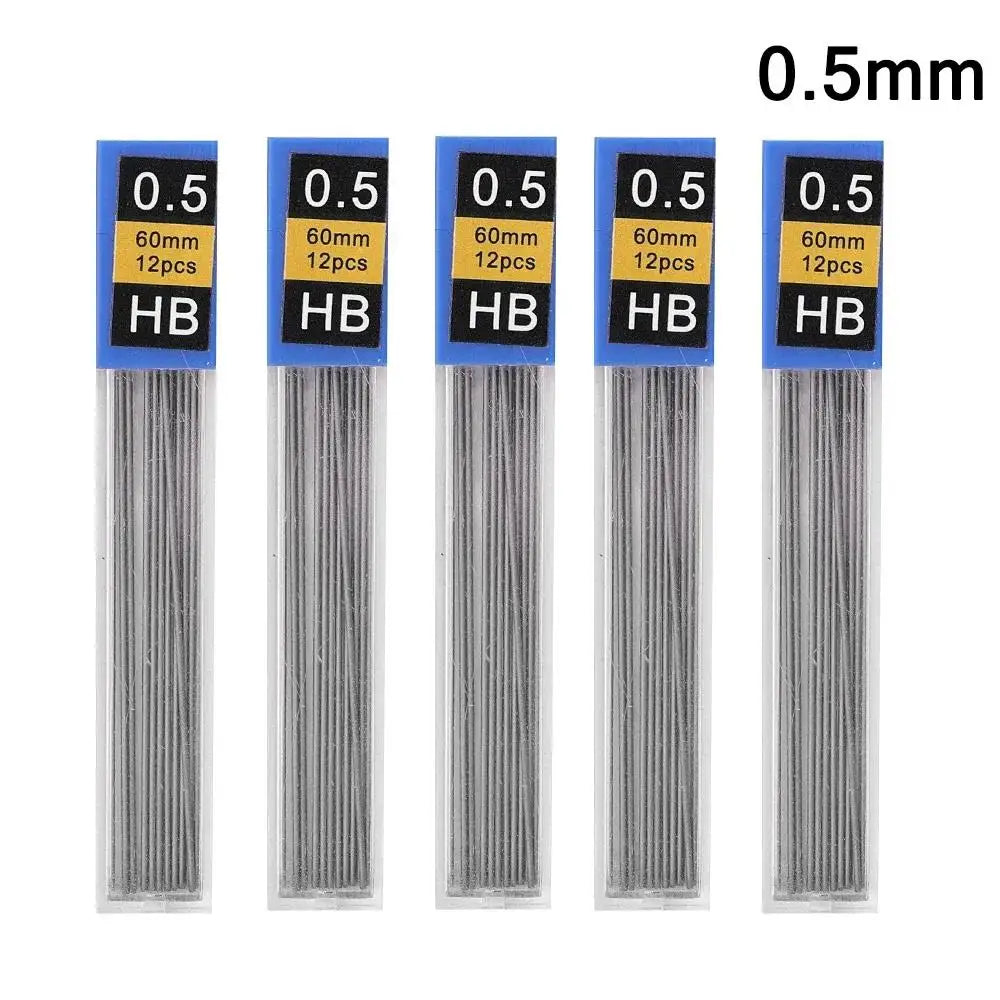 Mechanical Pencil 0.3 0.5 0.7 0.9 1.3 2.0mm 3.0mm Low Center of Gravity Metal Drawing Special Pencil Office School Art Supplies Zpaxo 5 Boxs 0.5mm Leads