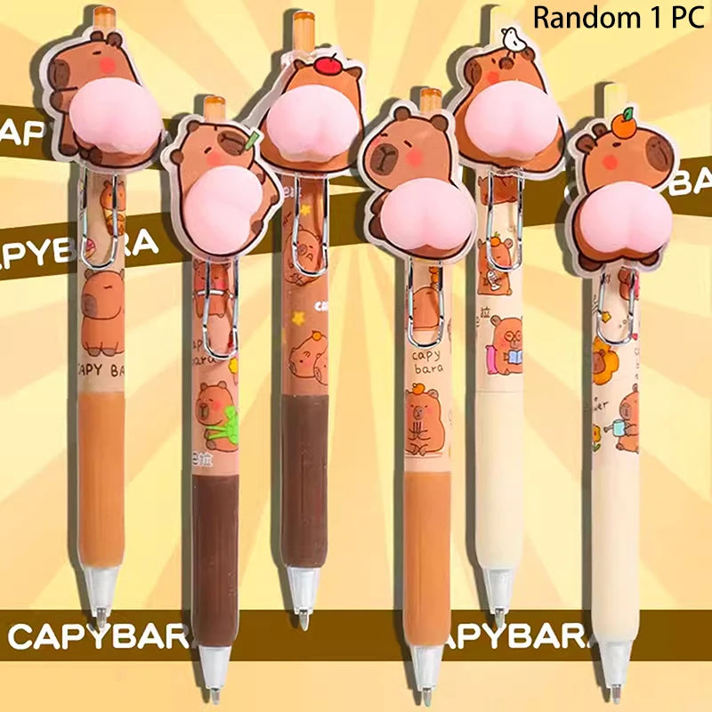 Cartoon Capybara Butt Pressing Neutral Pen Funny Writing Pens