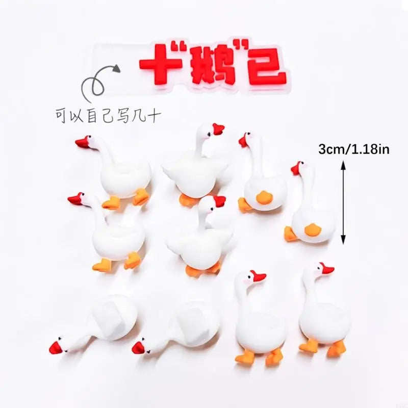 Soft Rubber Duck Cake Ornament Tiny Geese Shaped Decoration Kids