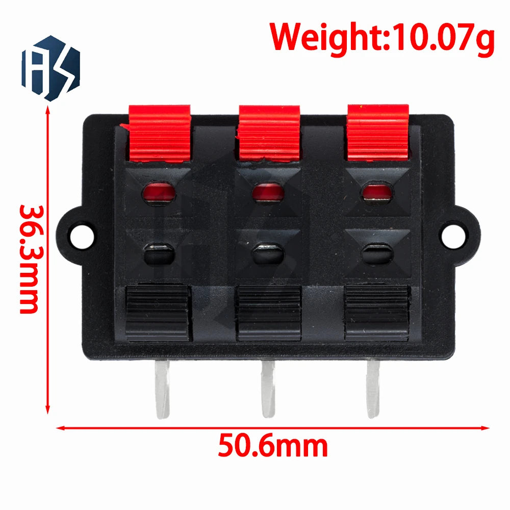 2 4 6-Way Spring-loaded Push-in Terminal Block Quick-release Speaker Zpaxo