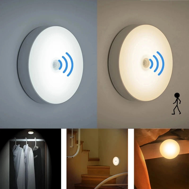 USB Rechargeable Motion Sensor LED Night Light Wireless Lamp Kitchen Zpaxo 2 Light Colors