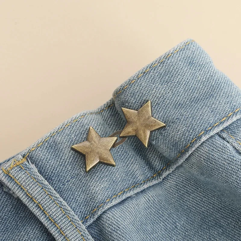 1 Pair Jeans Button Adjustable Clips for Pant Skirts Waist Tightener Buckle Snap Button Adjuster Pants Pin Retractable Button Zpaxo G