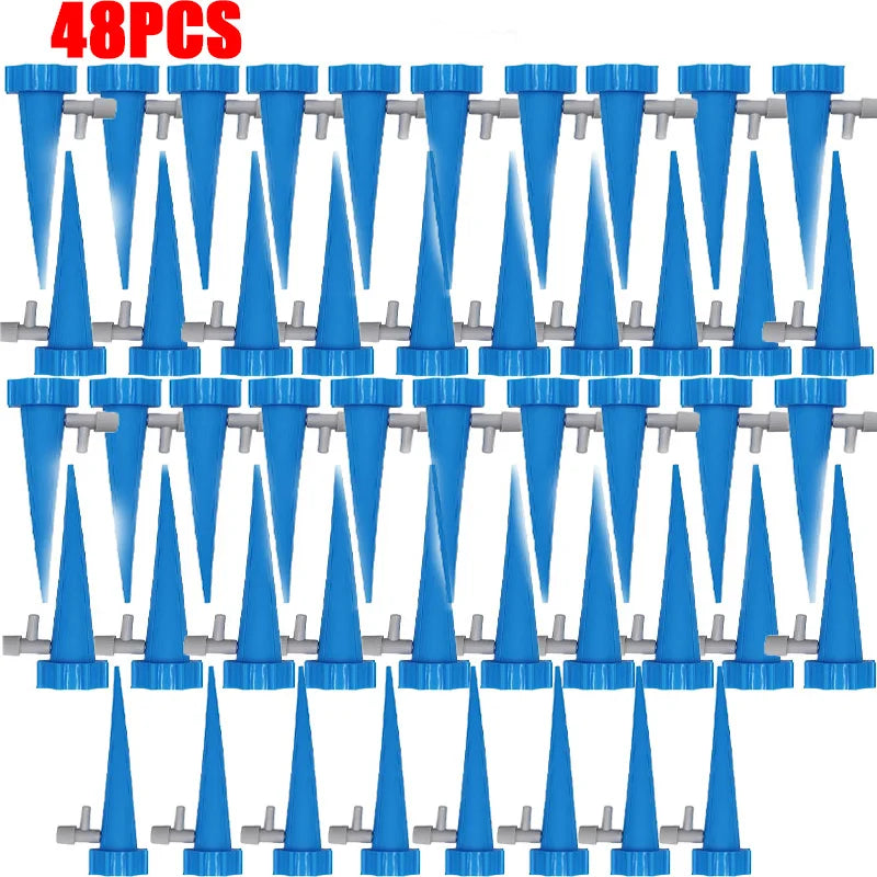 Automatic Drip Irrigation System Self Watering Adjustable for Flower Plants Greenhouse Garden Auto Water Dripper Device Zpaxo 48PCS-Blue